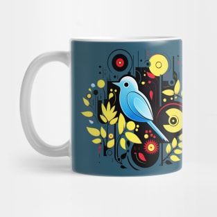 Geometric art style blue jay avian bird design nature themed wildlife lover Mug